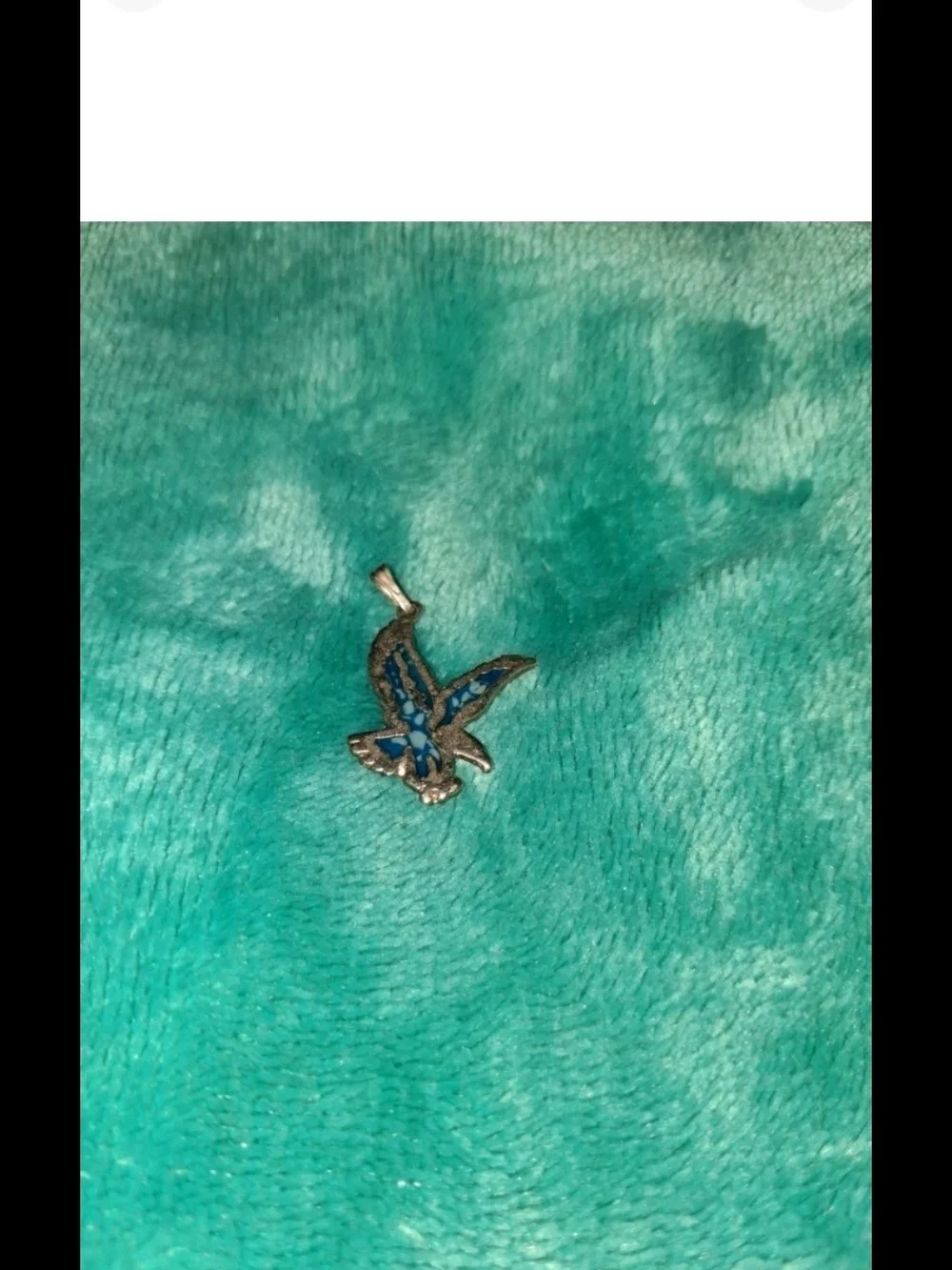Blue Enamel Bird Pendant Necklace Charm